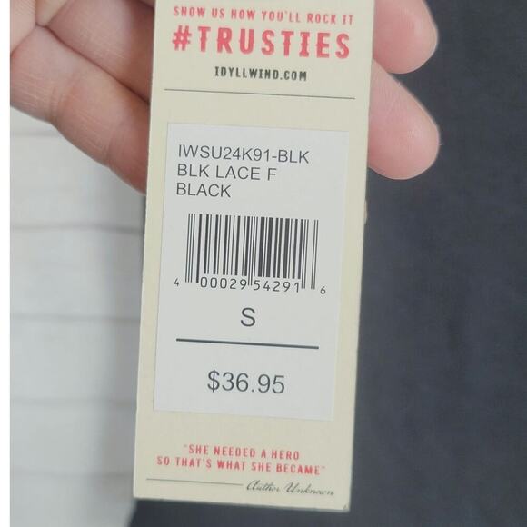 IDYLLWIND BY MIRANDA LAMBERT  BLACK LACE TANK TOP IN BLACK, SZ SMALL - Picture 4 of 8